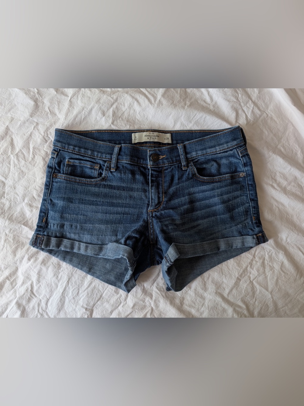 Abercrombie & Fitch Dark Indigo Boyfriend Denim Shorts
